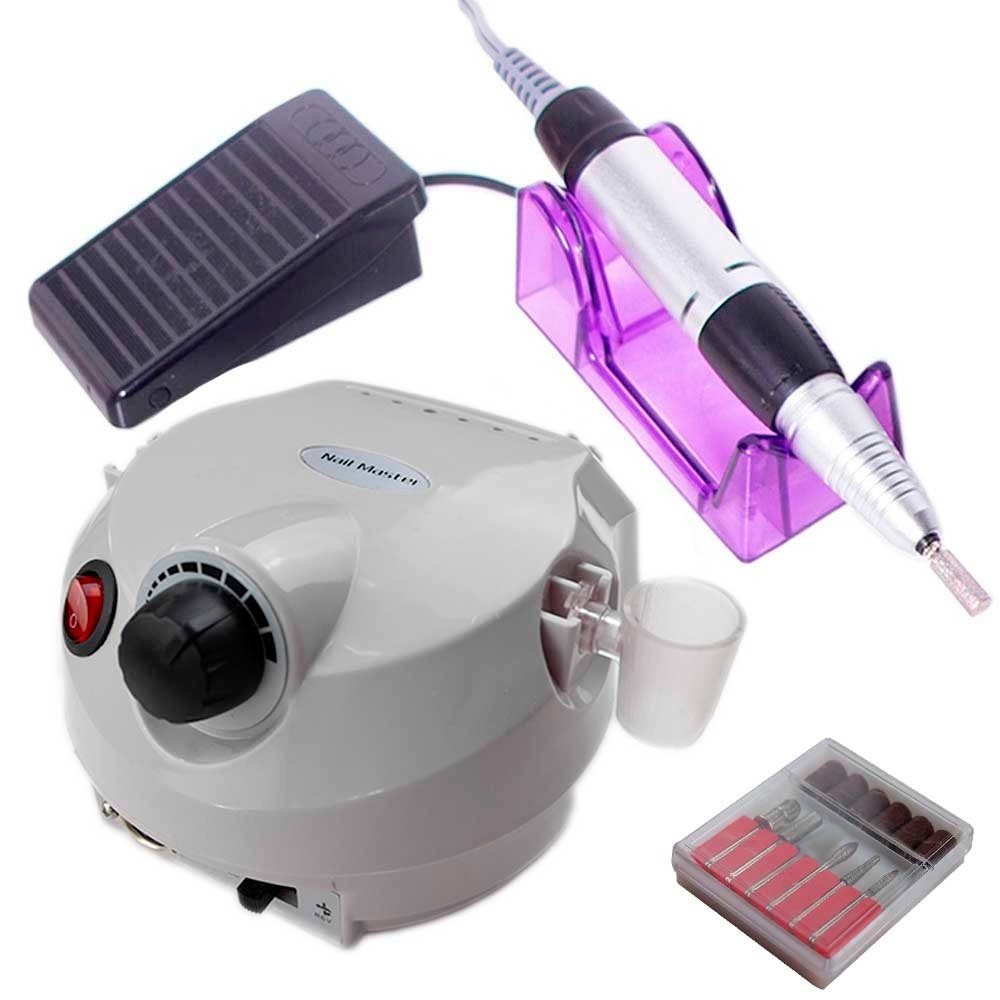 Pulidora Drill Esmeril Uñas Torno Profesional Puntas Blanca