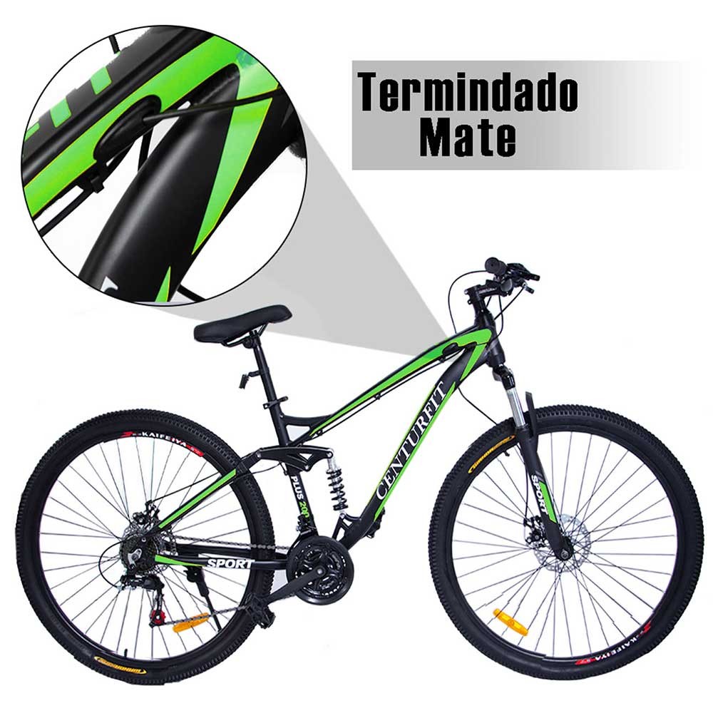 Bicicleta Montaña Aluminio R29 21v Centurfit Shimano Verde