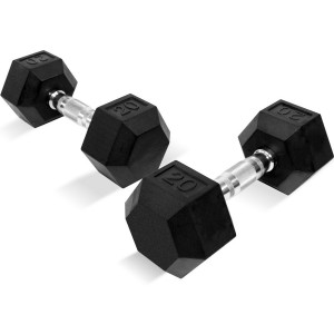 Comprar 2 Mancuernas Hexagonales 20lb Set Pesas Fitness Gym Pro 9kg 
