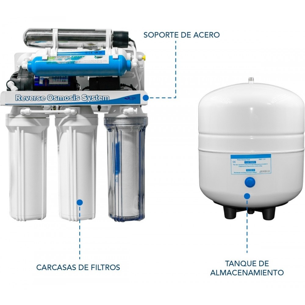 Osmosis Inversa 5 Etapas Con Bomba Y Tanque 100gpd — FILTRASTORE