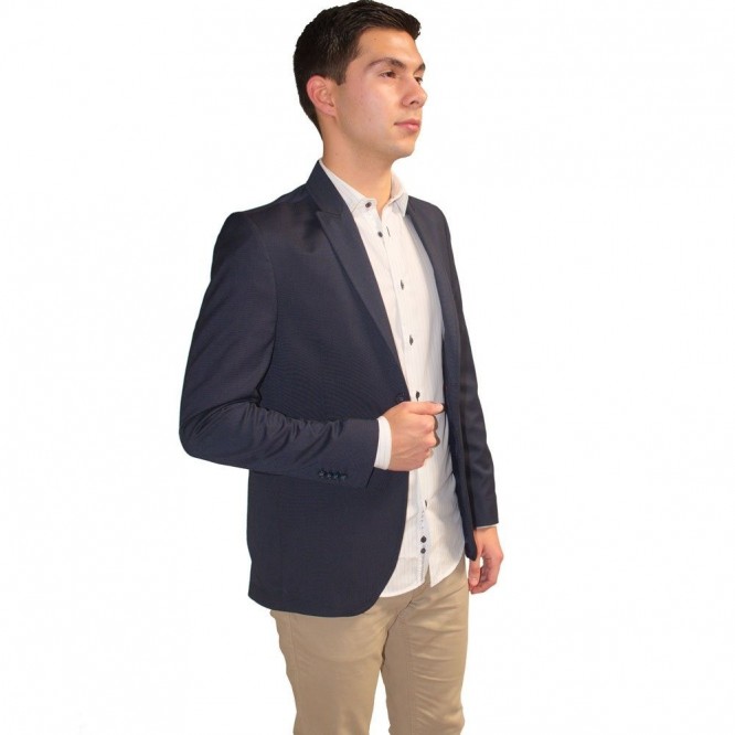 Saco Casual Hombre Corte Skinny Blazer Formal Azul Marino